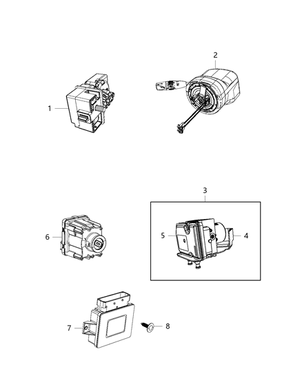 2015 Jeep Cherokee Anti-Lock Brake System Module Diagram for 68250691AA