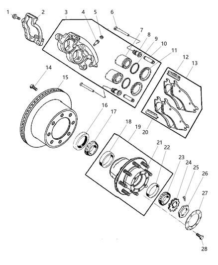 2006 Dodge Ram 3500 Piston-Brake Diagram for 5018572AB