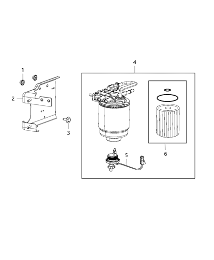 2017 Ram 5500 Bracket-FUEL/WATER Separator Diagram for 68163792AE