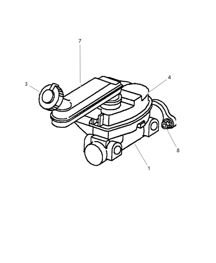 2000 Chrysler Town & Country Brake Master Cylinder Diagram for 4877429AC