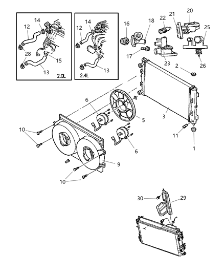 2003 Dodge Stratus Hose-Radiator Outlet Diagram for 4596358AA