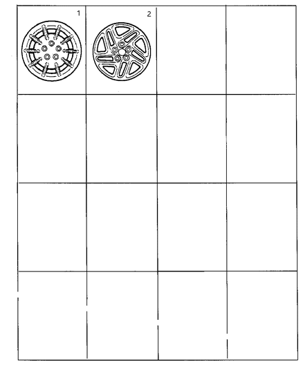 2001 Chrysler Concorde Covers, Wheel Diagram