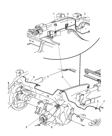 2007 Dodge Dakota Line-Brake Diagram for 52013478AE