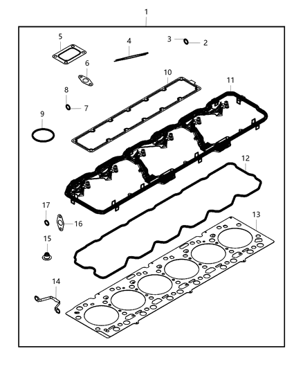 2018 Ram 2500 Gasket-Cylinder Head Cover Diagram for 5179091AD