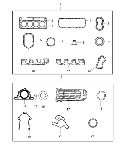 2007 Chrysler 300 Gasket-Exhaust Manifold Diagram for 53013944AA