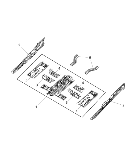 2017 Ram ProMaster City Pan-Front Floor Diagram for 68338419AA