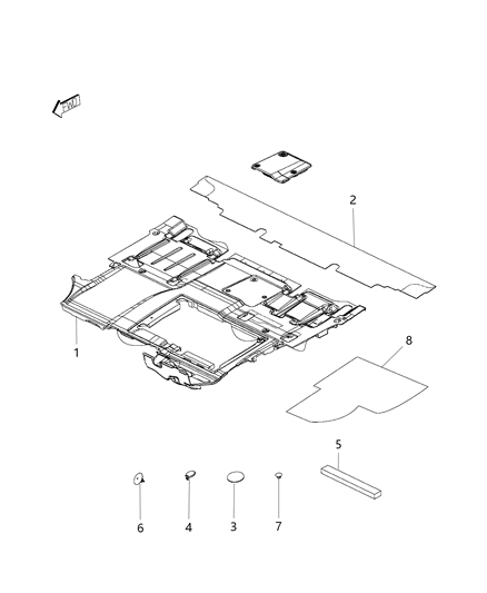 2015 Ram ProMaster City Carpet - Front Diagram