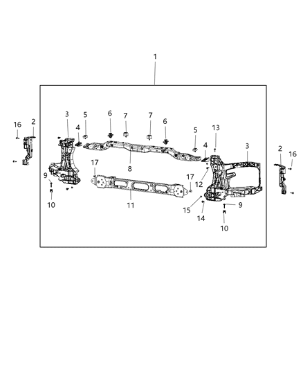 2017 Ram 2500 Bumper-Hood ADJUSTER Diagram for 68217759AA