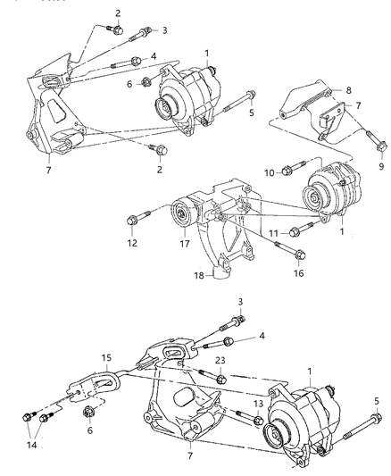 2000 Chrysler Cirrus Alternator & Pulley Diagram