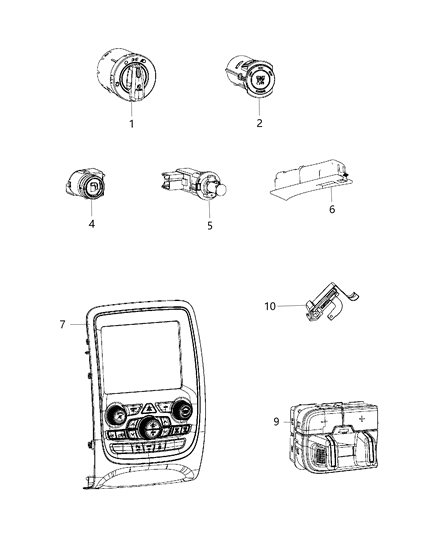 2020 Dodge Durango Switches - Instrument Panel Diagram