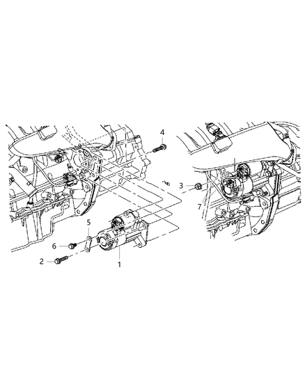 2005 Dodge Neon Starter Motor Compatible Diagram for 4727314AB