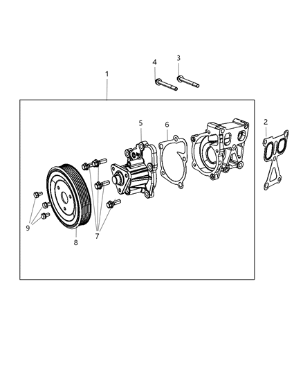 2010 Dodge Caliber Water Pump & Related Parts Diagram 2