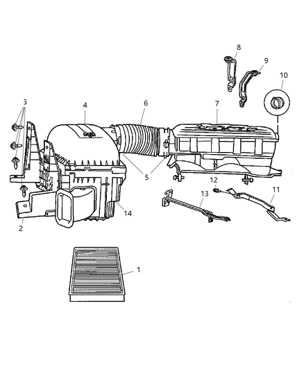 2002 Dodge Ram 1500 Air Cleaner Diagram 1