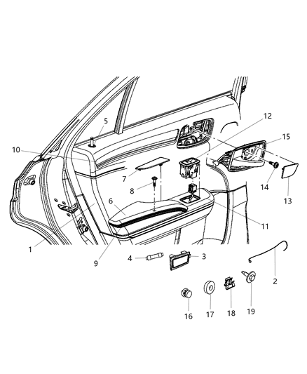 2011 Chrysler 300 Handle-Inside Release Diagram for 1TF55HL1AC