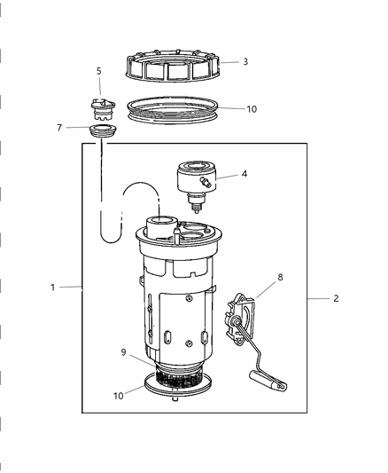 2000 Dodge Ram 2500 Fuel Level Unit Kit Diagram for 5014461AA