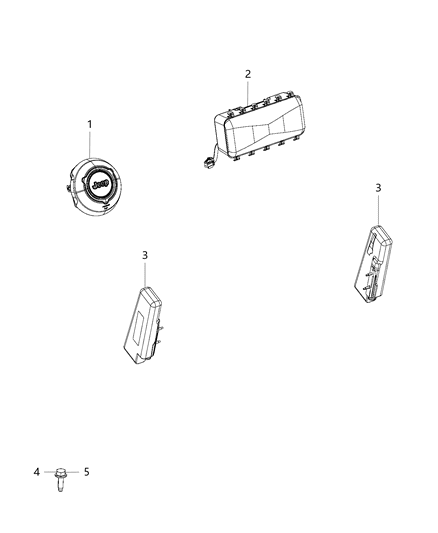 2018 Jeep Wrangler Airbag Air Bag Srs-Passenger Inflator Module Diagram for 68343458AA