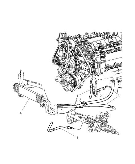 2002 Dodge Ram 1500 Power Steering Hoses Diagram 1