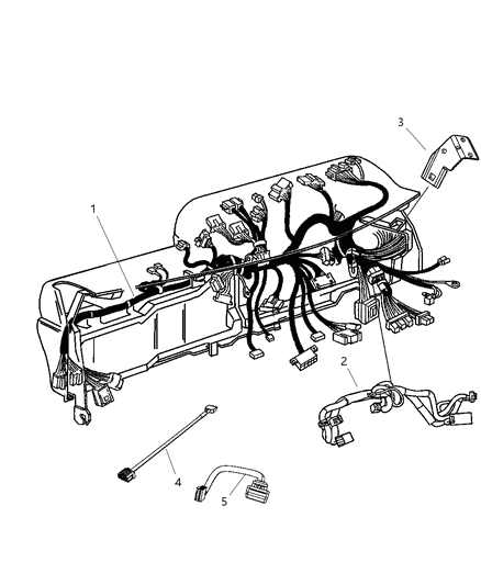 2010 Dodge Ram 1500 Wiring-Instrument Panel Diagram for 68061130AB