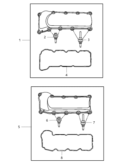 2007 Dodge Durango Cylinder Head And Cover And Mounting Diagram 1