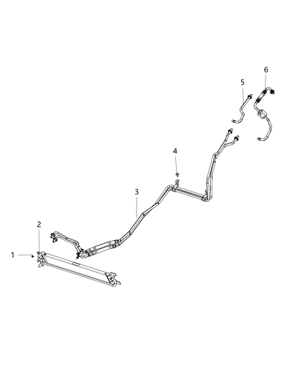 2018 Jeep Wrangler TRANSLINE-Oil Cooler Pressure And Ret Diagram for 68280790AB