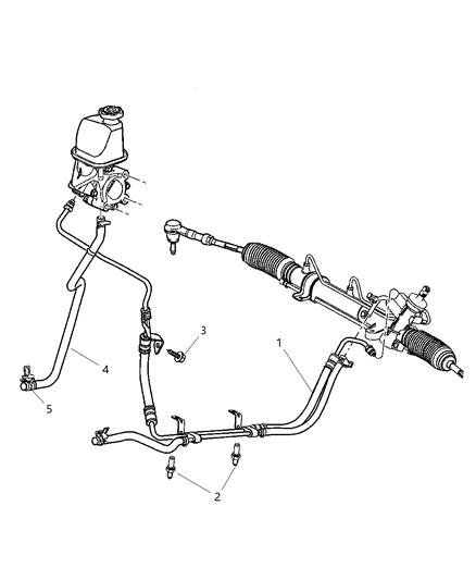 2006 Chrysler PT Cruiser Hose-Power Steering Return Diagram for 5272316AE