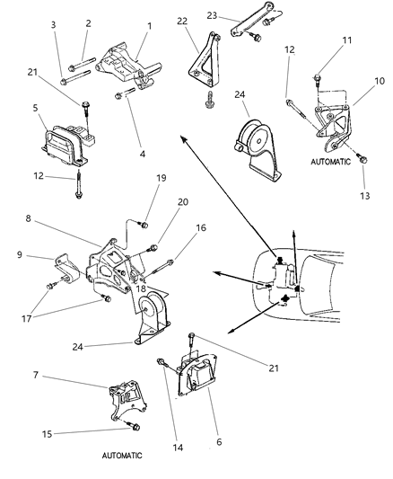 1998 Chrysler Sebring Engine Mounts Diagram 3