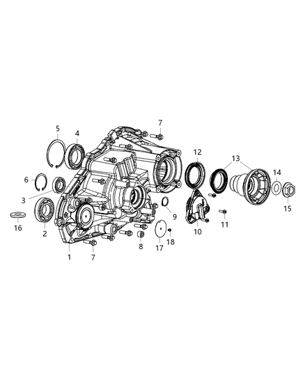 2012 Jeep Grand Cherokee Rear Case Half & Extension Diagram 2