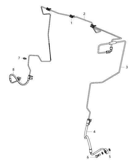 2014 Dodge Durango Brake Tubes & Hoses, Front Diagram