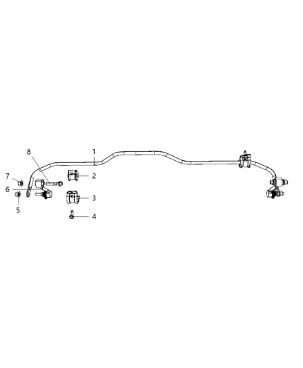 2008 Dodge Durango Stabilizer Bar - Rear Diagram