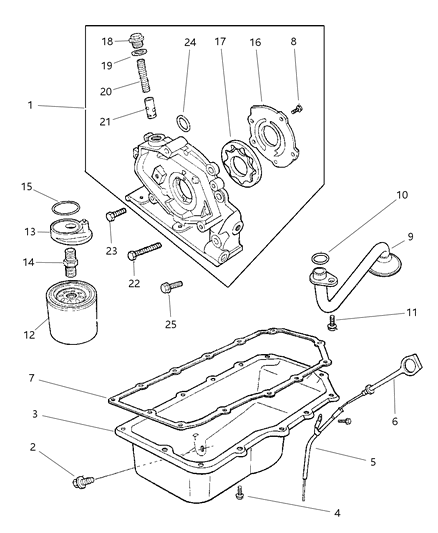 1999 Dodge Stratus Engine Oiling Diagram 1