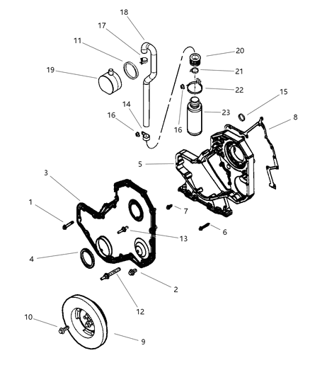 2002 Dodge Ram 3500 Gasket-Gear Housing Diagram for 5003941AB