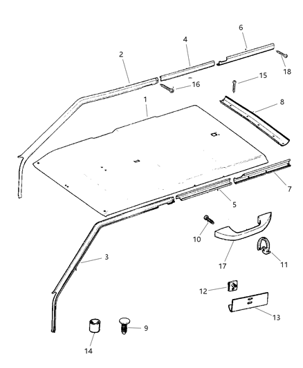 2001 Jeep Cherokee Molding Diagram for 5AD75LAZAB