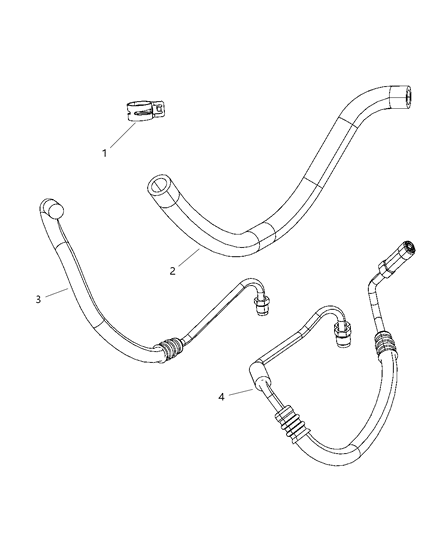 2008 Jeep Wrangler Line-Power Steering Pressure Diagram for 52060274AE