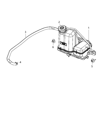 2009 Chrysler PT Cruiser Coolant Recovery Bottle Diagram 1