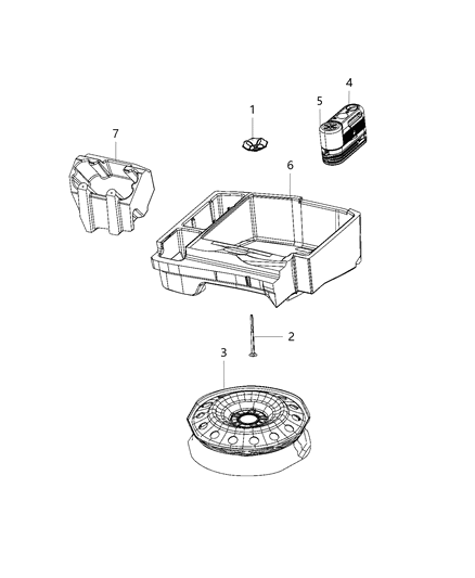 2020 Dodge Challenger Spare Wheel Stowage Diagram