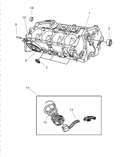 1999 Dodge Ram 3500 Quad & Club Cab Cylinder Block Diagram 1