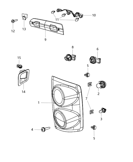 2007 Dodge Ram 1500 Lamps - Rear Diagram