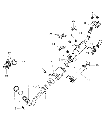 2018 Ram 3500 Diesel Particulate Exhaust Diagram for 68226023AB