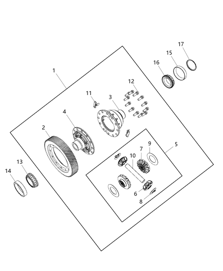 2011 Dodge Caliber Gear Pack-Differential Diagram for 5191034AA