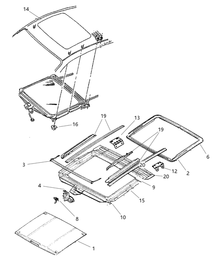 2004 Dodge Neon SUNSHADE-SUNROOF Diagram for 5008583AA