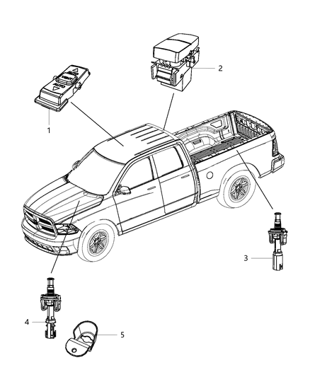 2010 Dodge Ram 3500 Pickup Switches Body Diagram