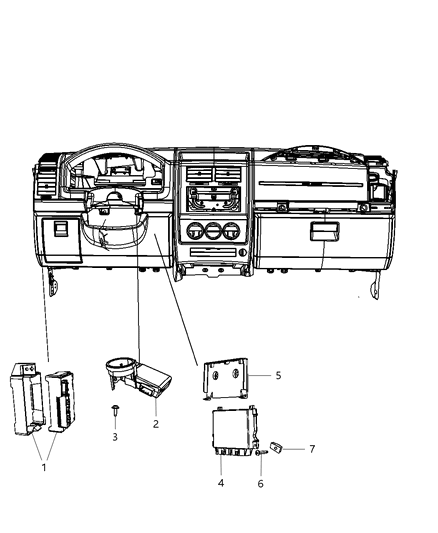 2012 Jeep Liberty Module-Control Module Diagram for 68209969AA