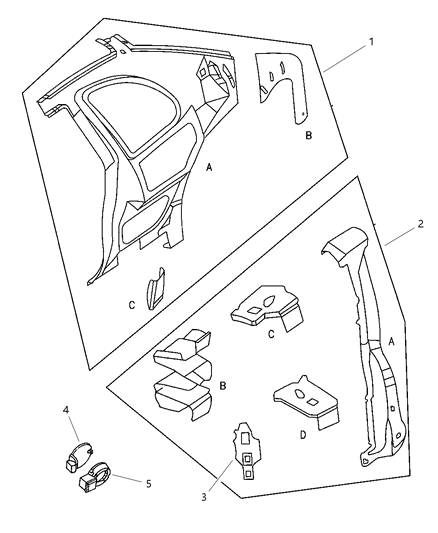 1998 Dodge Neon Quarter Panel Diagram 1