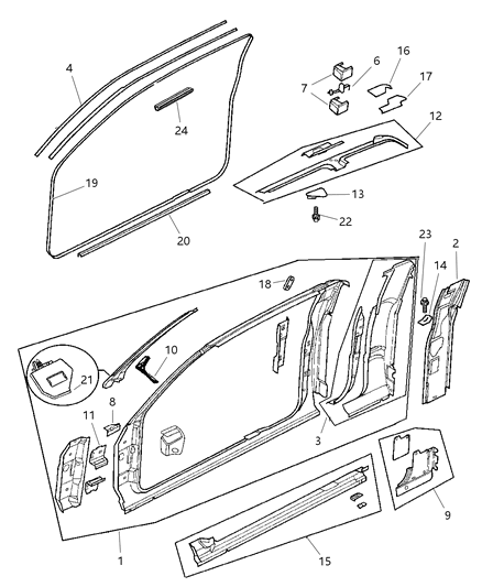 1998 Dodge Ram 2500 Aperture Panel Bodyside Diagram 2