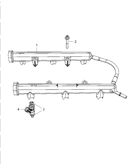 2011 Jeep Grand Cherokee Fuel Rail & Injectors Diagram 2