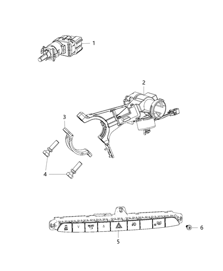 2017 Ram ProMaster City Screw-Switch Mounting Diagram for 6107022AA