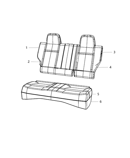 2016 Jeep Patriot Rear Seat - Split Seat Diagram 2