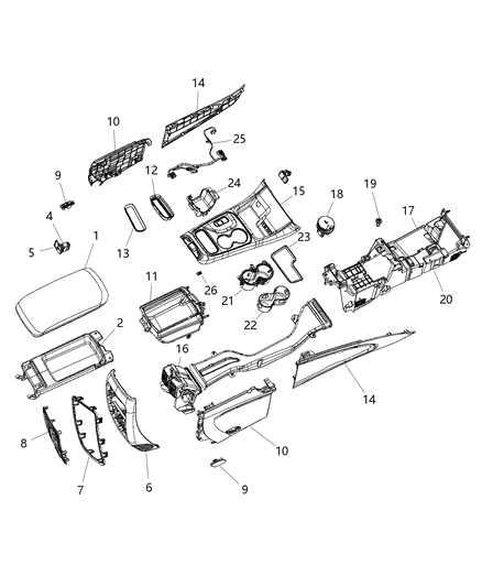 2019 Dodge Durango Bezel-Gear Shift Indicator Diagram for 6FC271XLAD