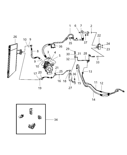 2011 Dodge Grand Caravan Line-A/C Liquid Diagram for 68029279AA