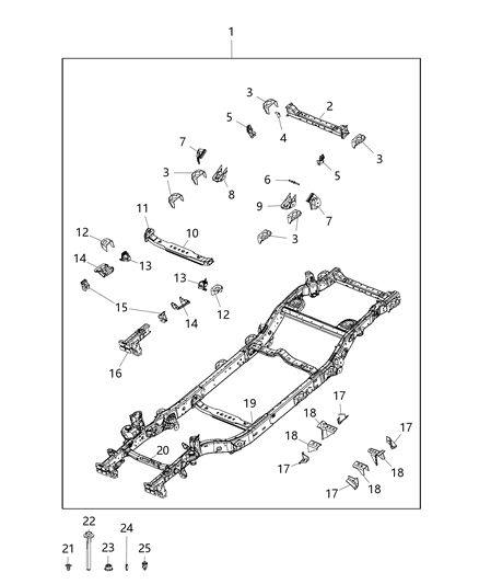 BRACKET-ENGINE MOUNT Diagram for 68340787AA